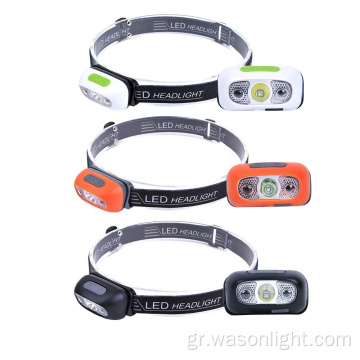 Νέο σούπερ μικρό ελαφρύ βάρος XPE 3W 250Lumens Bright Headlamp LED USB επαναφορτιζόμενο για τρέξιμο, πεζοπορία